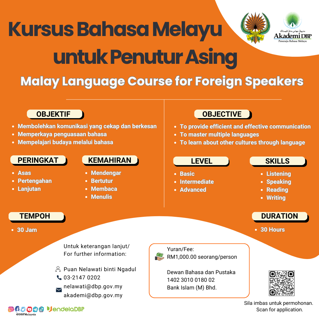 KURSUS BAHASA MELAYU UNTUK PENUTUR ASING